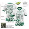 Custom White Kelly Green 3D Pattern Splash Authentic Football Jersey