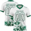 Custom White Kelly Green 3D Pattern Splash Authentic Football Jersey