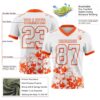 Custom White Orange 3D Pattern Splash Authentic Football Jersey