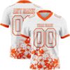 Custom White Orange 3D Pattern Splash Authentic Football Jersey