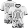 Custom White Steel Gray 3D Pattern Splash Authentic Football Jersey