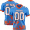 Custom Powder Blue White-Orange 3D Pattern Splash Authentic Football Jersey