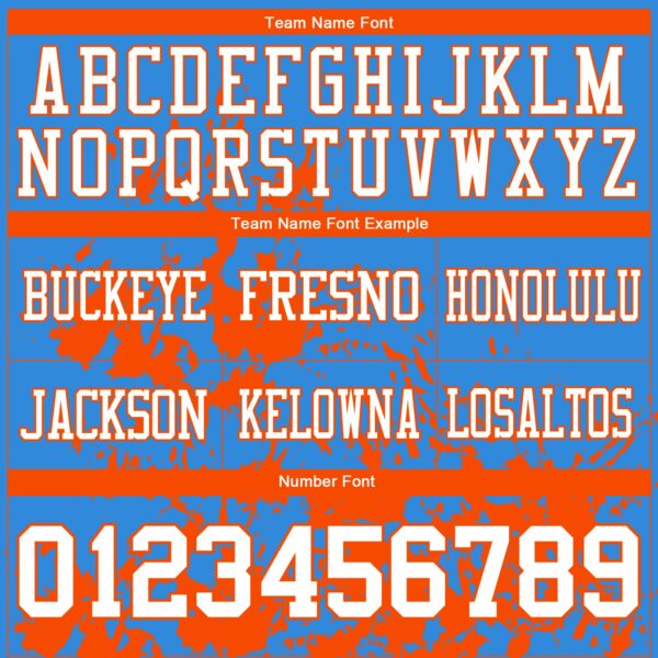Custom Powder Blue White-Orange 3D Pattern Splash Authentic Football Jersey