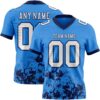 Custom Powder Blue White-Navy 3D Pattern Splash Authentic Football Jersey