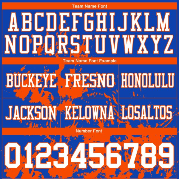 Custom Thunder Blue White-Orange 3D Pattern Splash Authentic Football Jersey