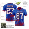Custom Thunder Blue White-Red 3D Pattern Splash Authentic Football Jersey
