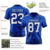 Custom Thunder Blue White-Navy 3D Pattern Splash Authentic Football Jersey