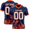 Custom Navy White-Orange 3D Pattern Splash Authentic Football Jersey