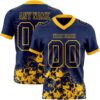 Custom Navy Gold 3D Pattern Splash Authentic Football Jersey