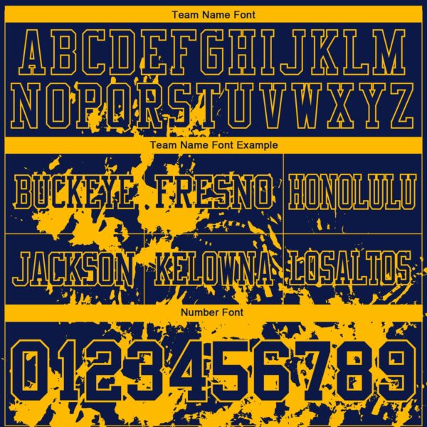 Custom Navy Gold 3D Pattern Splash Authentic Football Jersey