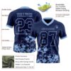 Custom Navy Light Blue 3D Pattern Splash Authentic Football Jersey