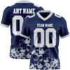 Custom Navy White-Silver 3D Pattern Splash Authentic Football Jersey