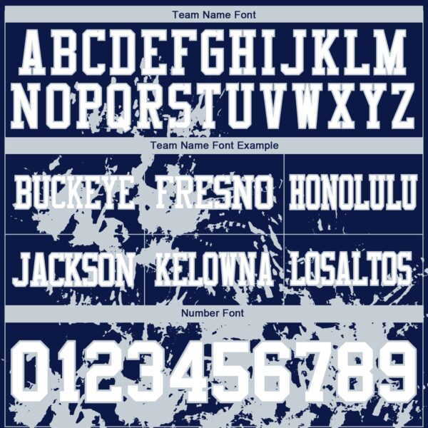Custom Navy White-Silver 3D Pattern Splash Authentic Football Jersey
