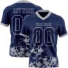 Custom Navy Gray 3D Pattern Splash Authentic Football Jersey