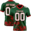Custom Green White-Red 3D Pattern Splash Authentic Football Jersey