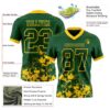 Custom Green Yellow 3D Pattern Splash Authentic Football Jersey
