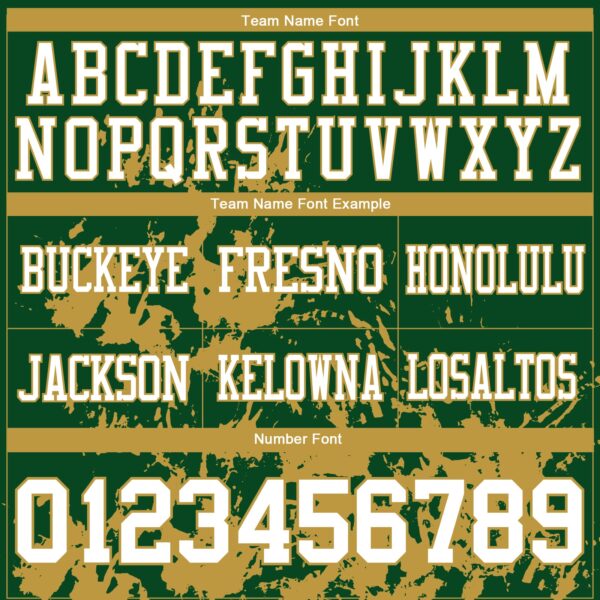 Custom Green White-Old Gold 3D Pattern Splash Authentic Football Jersey