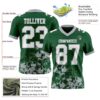 Custom Green White-Gray 3D Pattern Splash Authentic Football Jersey