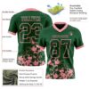 Custom Green Medium Pink 3D Pattern Splash Authentic Football Jersey