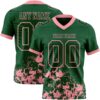 Custom Green Medium Pink 3D Pattern Splash Authentic Football Jersey