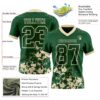 Custom Green Cream 3D Pattern Splash Authentic Football Jersey