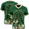 Custom Green Cream 3D Pattern Splash Authentic Football Jersey