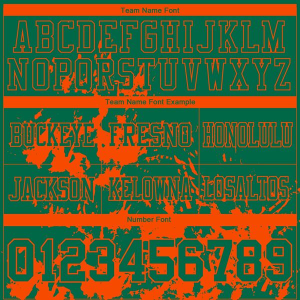 Custom Kelly Green Orange 3D Pattern Splash Authentic Football Jersey