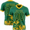 Custom Kelly Green Gold 3D Pattern Splash Authentic Football Jersey