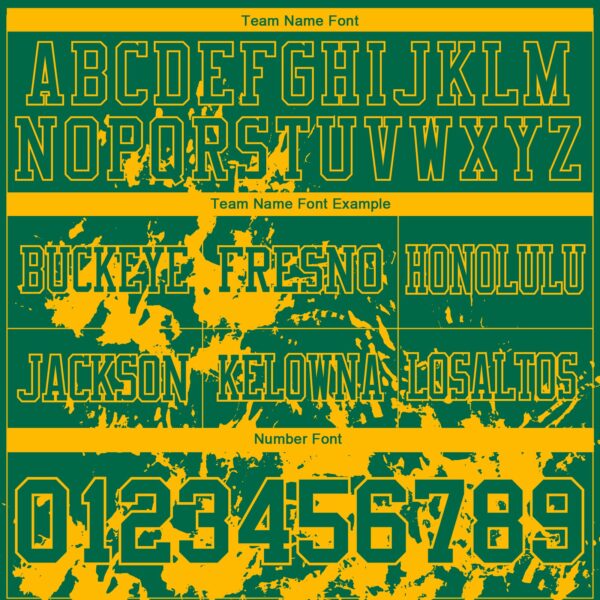 Custom Kelly Green Gold 3D Pattern Splash Authentic Football Jersey