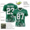 Custom Kelly Green White-Gray 3D Pattern Splash Authentic Football Jersey