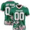 Custom Kelly Green White-Light Pink 3D Pattern Splash Authentic Football Jersey