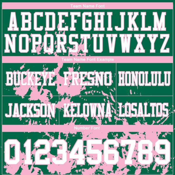 Custom Kelly Green White-Light Pink 3D Pattern Splash Authentic Football Jersey