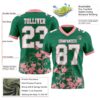 Custom Kelly Green White-Medium Pink 3D Pattern Splash Authentic Football Jersey