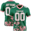 Custom Kelly Green White-Medium Pink 3D Pattern Splash Authentic Football Jersey