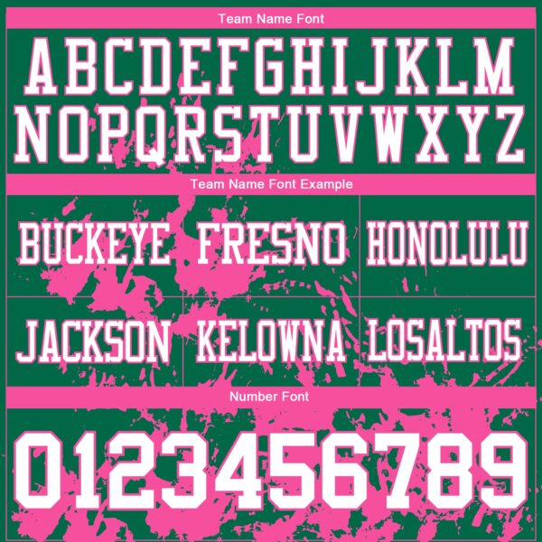 Custom Kelly Green White-Pink 3D Pattern Splash Authentic Football Jersey