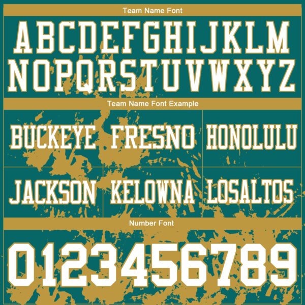 Custom Teal White-Old Gold 3D Pattern Splash Authentic Football Jersey