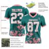 Custom Teal White-Medium Pink 3D Pattern Splash Authentic Football Jersey