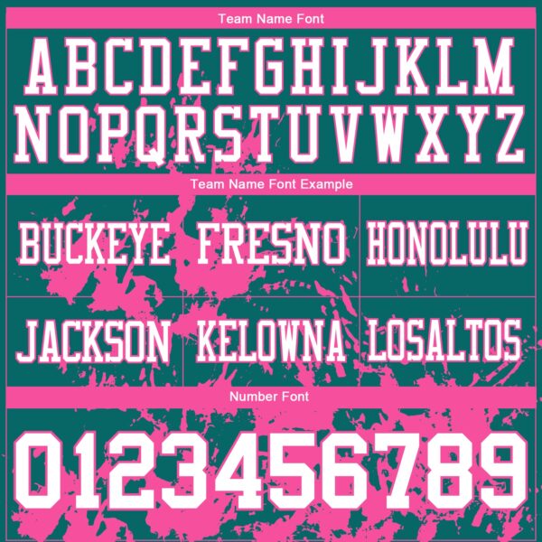 Custom Teal White-Pink 3D Pattern Splash Authentic Football Jersey