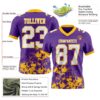 Custom Purple White-Gold 3D Pattern Splash Authentic Football Jersey