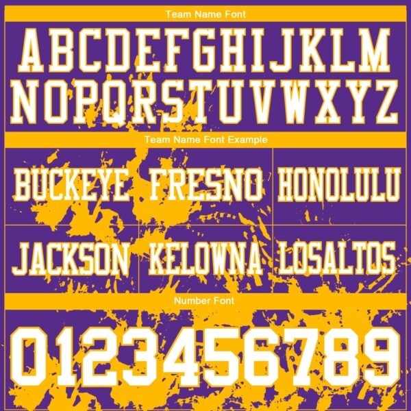 Custom Purple White-Gold 3D Pattern Splash Authentic Football Jersey