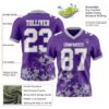 Custom Purple White-Gray 3D Pattern Splash Authentic Football Jersey