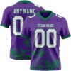 Custom Purple White-Kelly Green 3D Pattern Splash Authentic Football Jersey