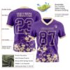 Custom Purple White-Cream 3D Pattern Splash Authentic Football Jersey