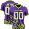 Custom Purple White-Neon Green 3D Pattern Splash Authentic Football Jersey
