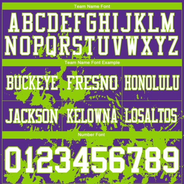 Custom Purple White-Neon Green 3D Pattern Splash Authentic Football Jersey