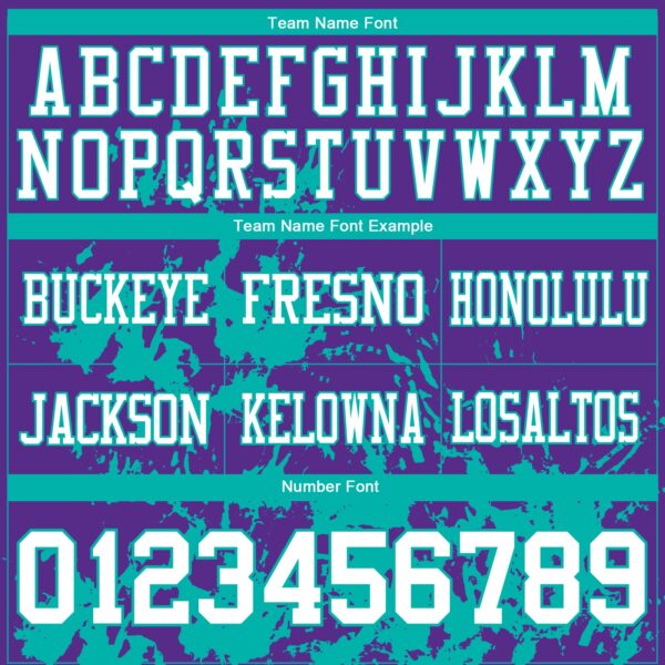 Custom Purple White-Aqua 3D Pattern Splash Authentic Football Jersey