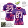 Custom Purple White-Neon Pink 3D Pattern Splash Authentic Football Jersey