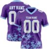 Custom Purple White-Light Blue 3D Pattern Splash Authentic Football Jersey