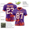 Custom Purple White-Orange 3D Pattern Splash Authentic Football Jersey