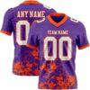 Custom Purple White-Orange 3D Pattern Splash Authentic Football Jersey